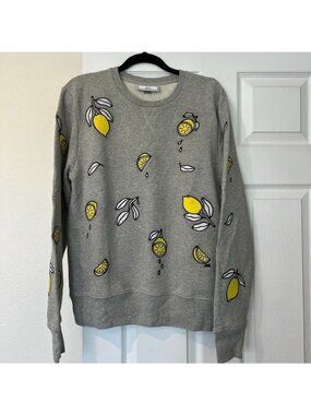 AMI Alexandre Mattiussi Mens Lemon Print Crewneck Sweater Size Large